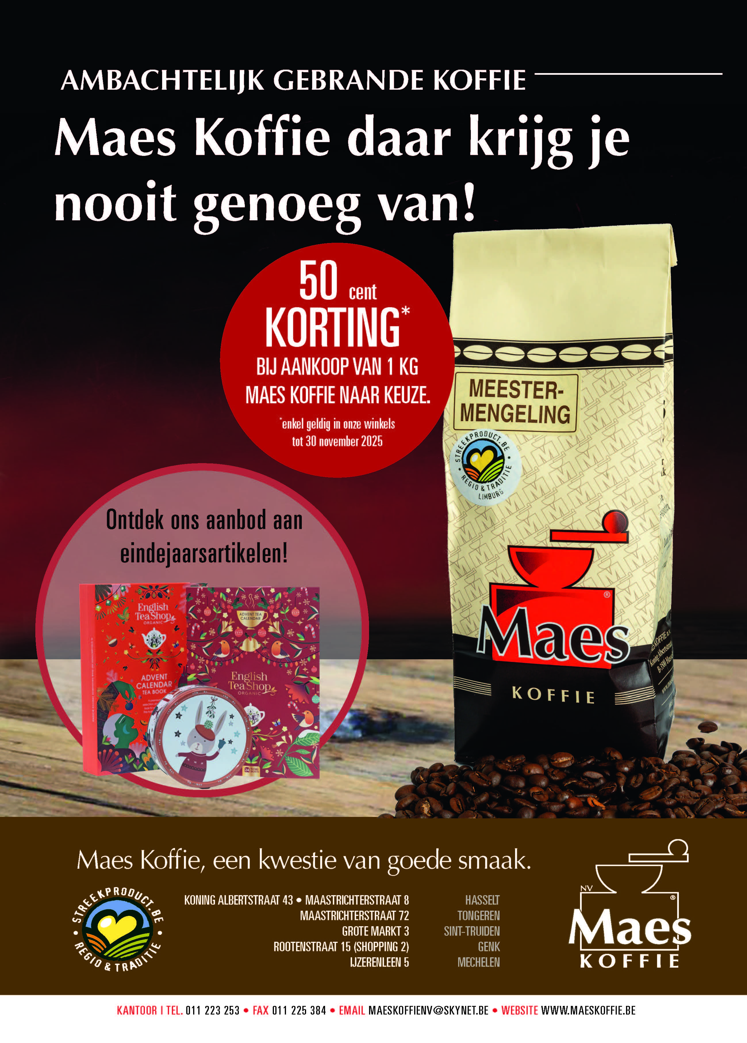 50 cent korting aankoop van 1 kilo