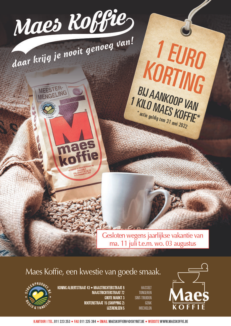 1 euro korting bij aankoop van 1 kg koffie